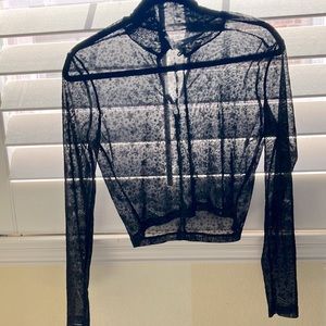 Women’s long sleeve mesh top